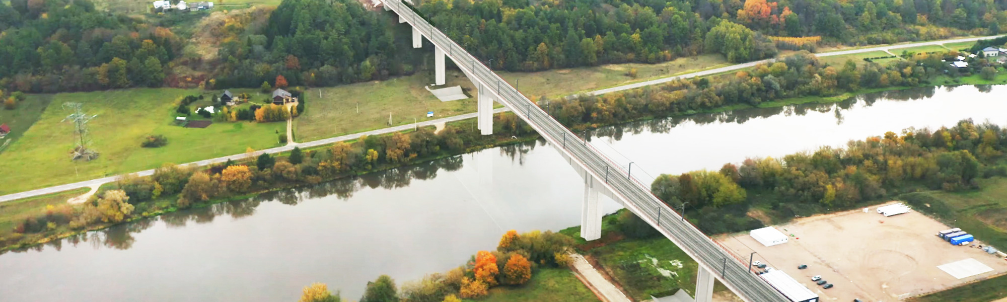 Rail Baltica Bridge Over Neris River, Lithuania